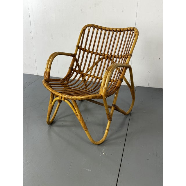 Vintage Bohemian Bamboo Easy Chair from Rohé Noordwolde, 1950s For Sale - Image 12 of 16