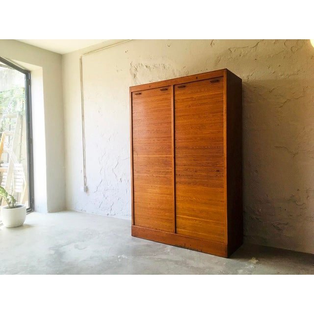Danish Teak Rolling Doors Storage, 1960s, in Flawless conditions. Designed 1970 to 1979