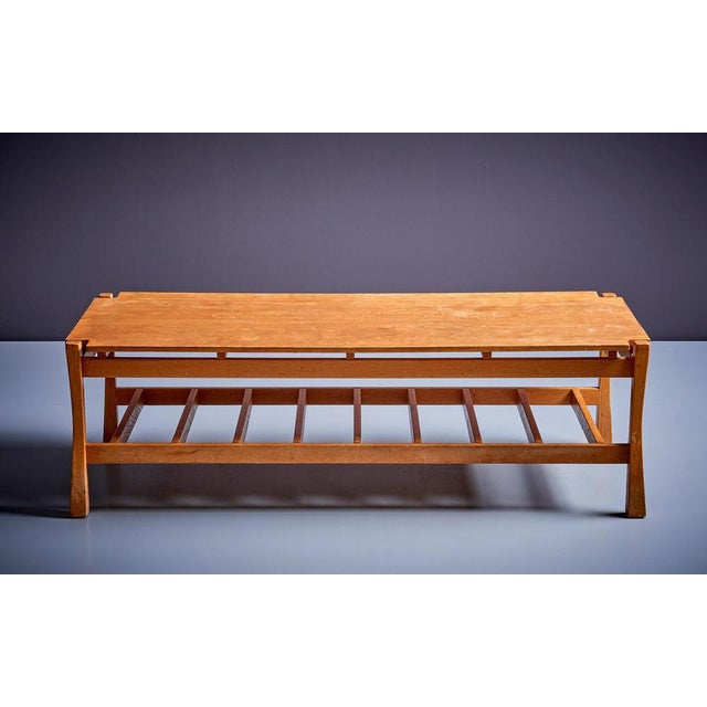 American Rectangular Oak Coffee Table, 1960s For Sale - Image 4 of 11