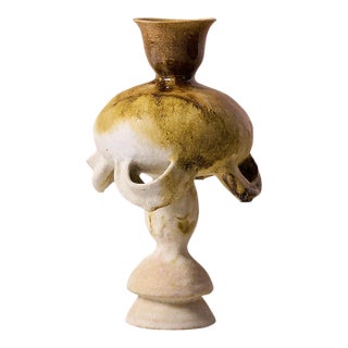 Handmade Mediterranean "Fig Vase 3" Glazed Stoneware by Canoa Lab for TRNK From Deriva Y Trampa Series For Sale