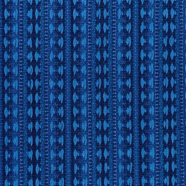 Schumacher Tarnby Stripe Fabric in Indigo For Sale