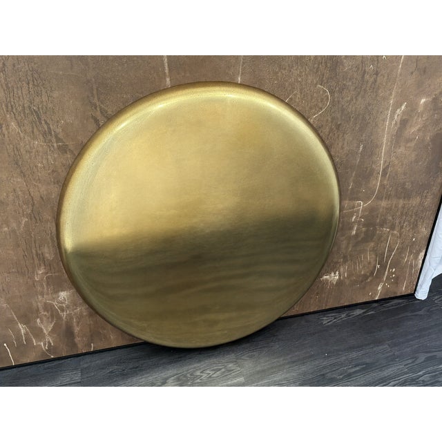 Rh Restoration Hardware Nuvola Round Mirror 48" Diameter | Polished Metal | Lightly Antiqued Mirror Finish For Sale - Image 18 of 18