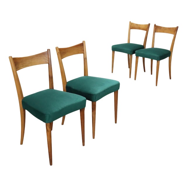 Vintage Italian Dining Chairs, 1950s, Set of 4 For Sale