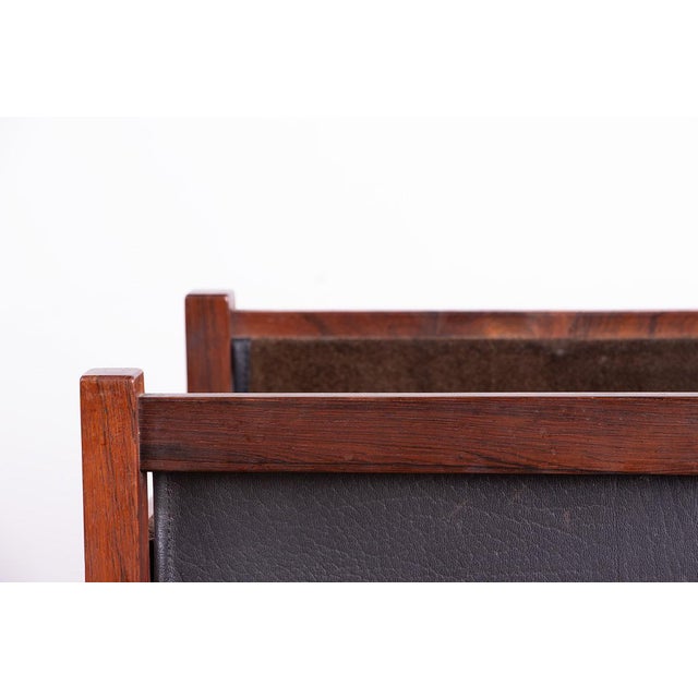 Danish Magazine Rack in Rosewood and Leather, 1960 For Sale - Image 6 of 13