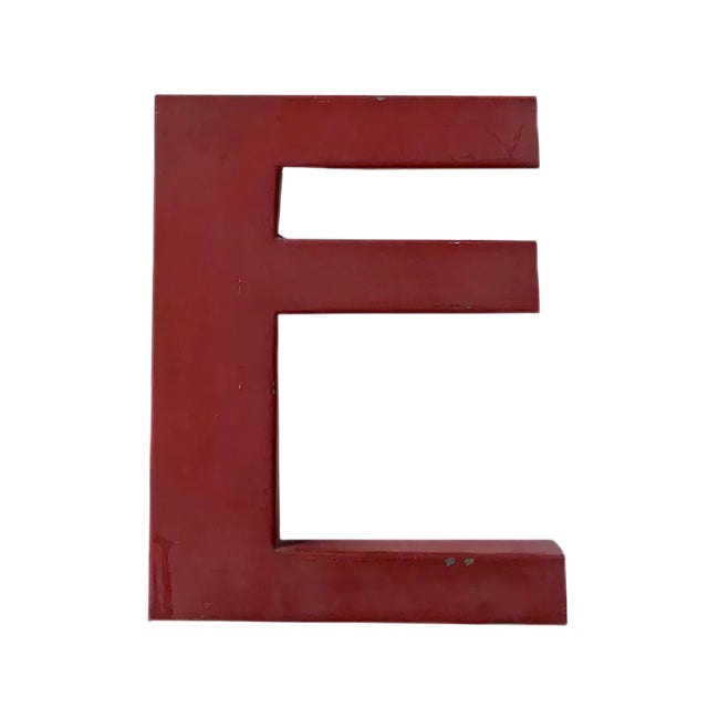 Vintage Industrial Metal Letter E For Sale
