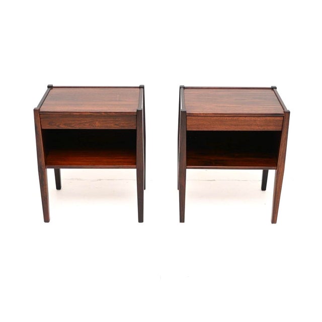 A stunning pair of vintage Danish bedside cabinets by Poul Hundevad. They were made in Denmark by Vamdrup, they date from...