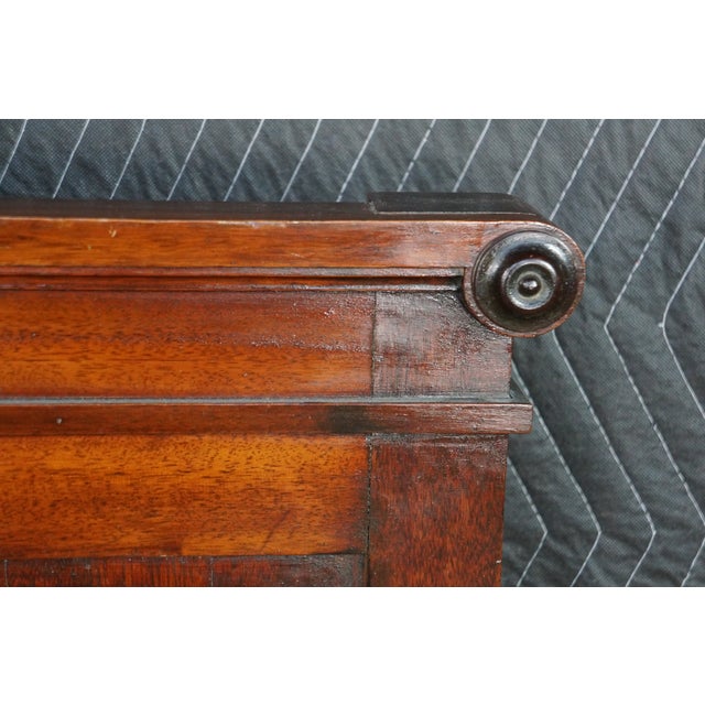 Antique Edwardian Neoclassical Style Mahogany Fruitwood Inlaid Bed Frame For Sale - Image 16 of 18