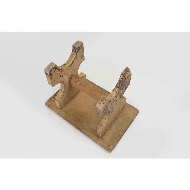Rustic Low Stool in Painted Wood, France, 1900 For Sale - Image 10 of 12