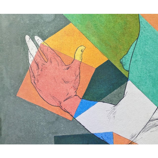 1960s Rare Original Laszlo Matulay Painting "Geometric Nude" | Signed & Dated (1969) For Sale - Image 5 of 7