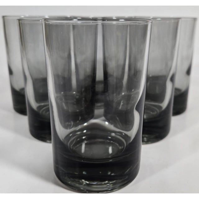 Glass Smoky Gray Shot Glasses- Set of Seven For Sale - Image 7 of 8