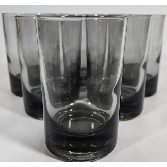 Glass Smoky Gray Shot Glasses- Set of Six For Sale - Image 7 of 8