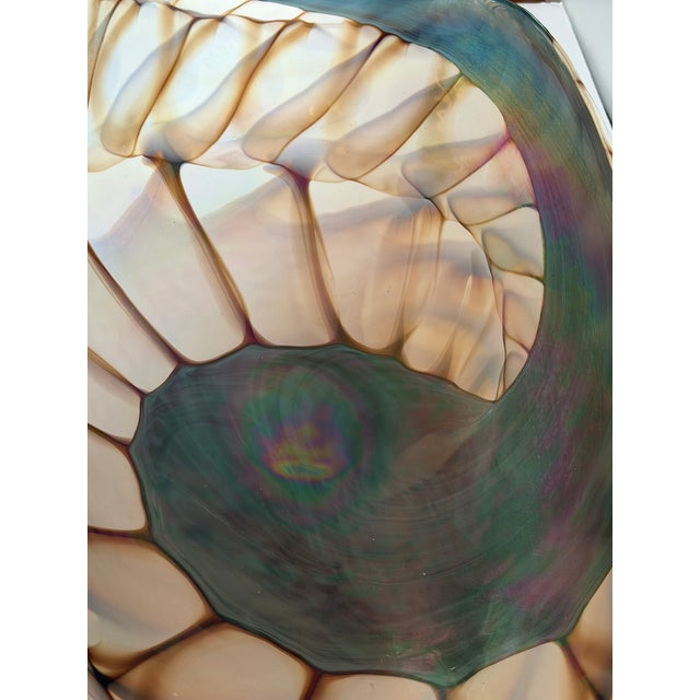 Fornace Ferro Murano Style Art Glass Bowl in the Shape of a Sea Shell For Sale - Image 14 of 18