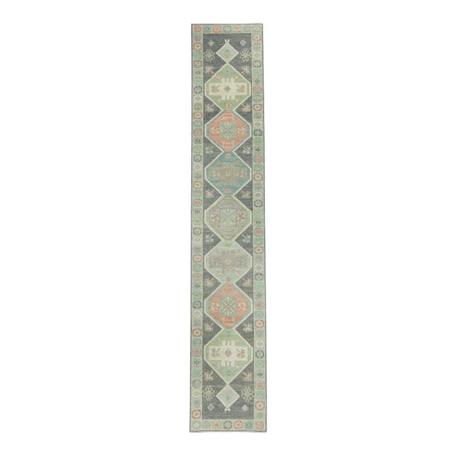 Turkish Oushak Runner Rug 3' x 16'5" #17241 For Sale