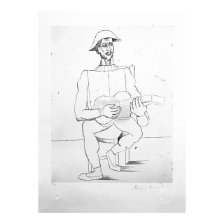 "Arlequin Moustachu a La Guitare" 1980s Pablo Picasso Estate Lithograph For Sale