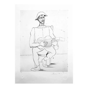 "Arlequin Moustachu a La Guitare" 1980s Pablo Picasso Estate Lithograph