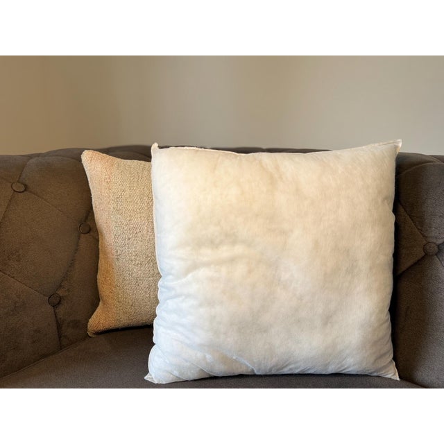 Textile Vintage Turkish Hemp Pillow, Natural Blush Pink Ivory Cushion, Handwoven Anatolian Pillow With Insert, 16x16 In For Sale - Image 7 of 8