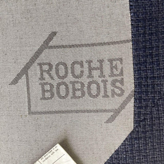 Roche Bobois Roche Bobois Blue Leather Sectional Sofa For Sale - Image 4 of 4