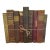 Antique Late 19th Century Distressed Brown & Gold Gilt Leatherbound Classic Novels & Memoirs, Samuel Butler, Thomas Gray, Benjamin Franklin,Set of 9 For Sale