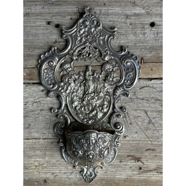 Early 19th Century Silver Holy Water Font, St. Joseph For Sale - Image 9 of 10