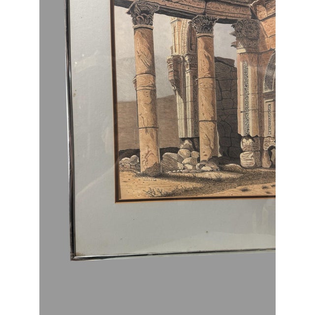 Vintage Landscape Watercolor Painting Drawing of the Monumental Arch For Sale - Image 4 of 8