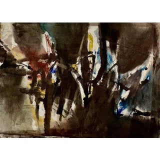 Pawel Kontny, Modernist Abstract Expressionist Watercolor Painting Bauhaus Weimar Pawel Kontny For Sale