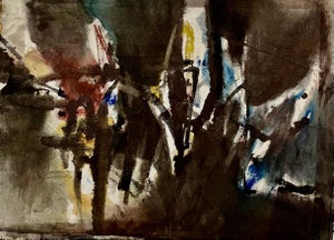 Pawel Kontny, Modernist Abstract Expressionist Watercolor Painting Bauhaus Weimar Pawel Kontny