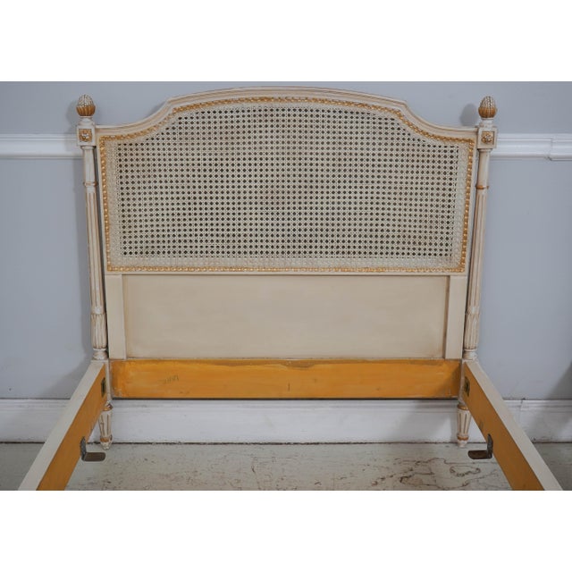 French Pair of Louis XVI Cane Twin Beds For Sale - Image 3 of 14
