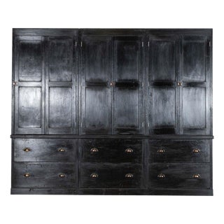 English Ebonised Oak and Pine Housekeeper's Cupboard, 1890 For Sale