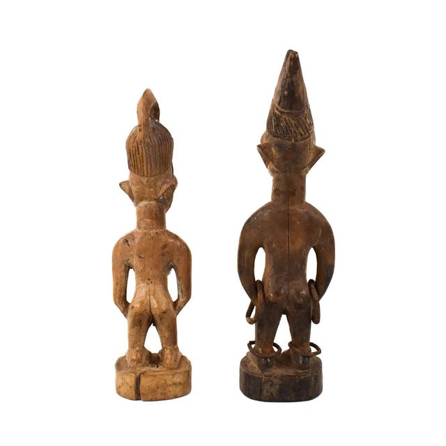 Early 20th Century Yoruba Ibeji Pair of Twin Figures Nigeria For Sale - Image 4 of 7