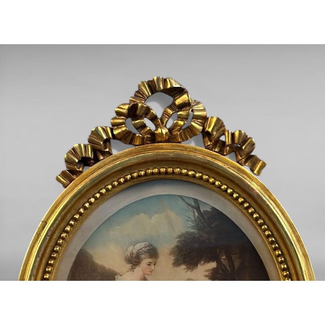 Gold Mid 20th Century Thomas Burke After Angelika Kauffman Pair Oval Engravings in Gilt French Frames For Sale - Image 8 of 18