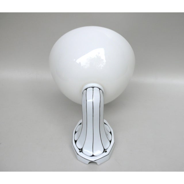 German Wall Lamp in Porcelain and White Cased Glass, 1890s For Sale - Image 4 of 18