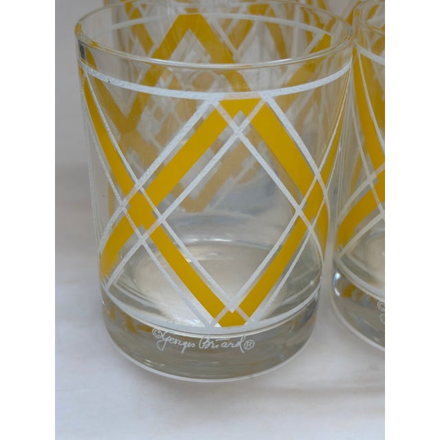 Set of 6 Georges Briard MCM Geometric Rock Glasses. Each glass is signed with the trademark signature. Approximate...