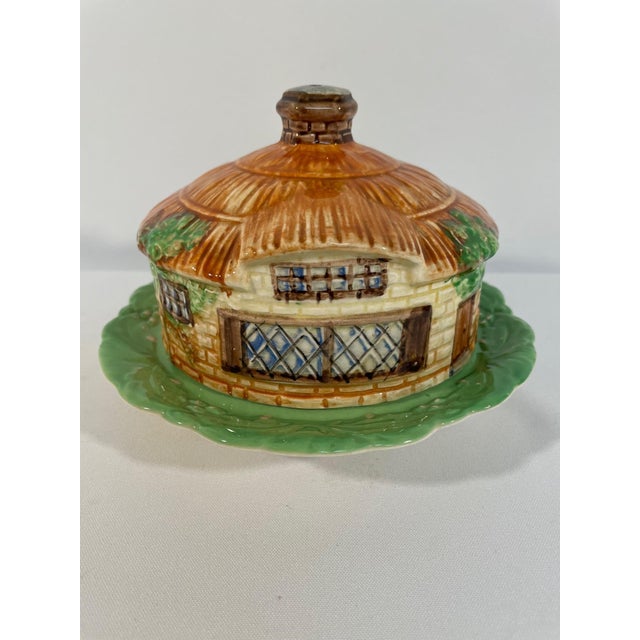 English 1930s English Beswick Ceramic Cottage Ware Butter or Cheese Dish For Sale - Image 3 of 17