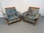 Add a bold touch of vintage character to your space with this pair of 1980s blue patterned lounge chairs, beautifully...