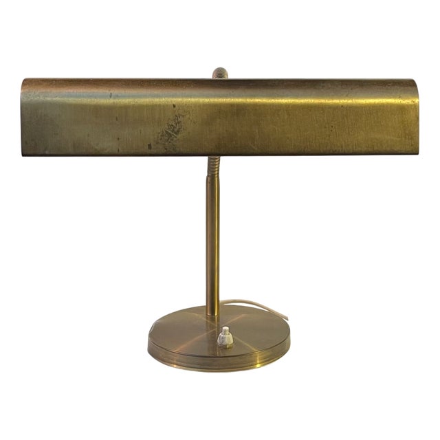 Mid-Century Danish Brass Banker's Desk Lamp by E. S. Horn, 1950s For Sale