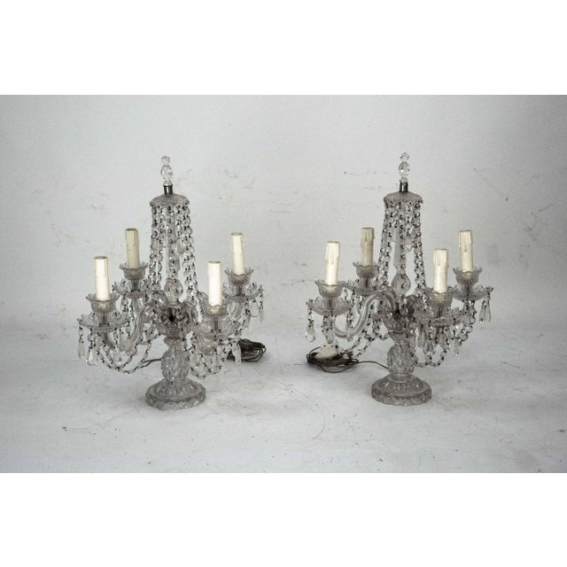 Maria Theresa Crystal Candelabra Table Lamps, Italy, 1940s, Set of 2 For Sale - Image 17 of 18
