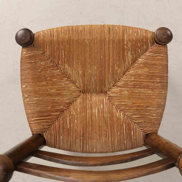 1940s French Wood and Woven Chair by Charles Dudouyt For Sale In Los Angeles - Image 6 of 8