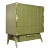 Mid Century Modern Gold Detail Highboy With Cedar Drawer in Green - Newly Painted For Sale