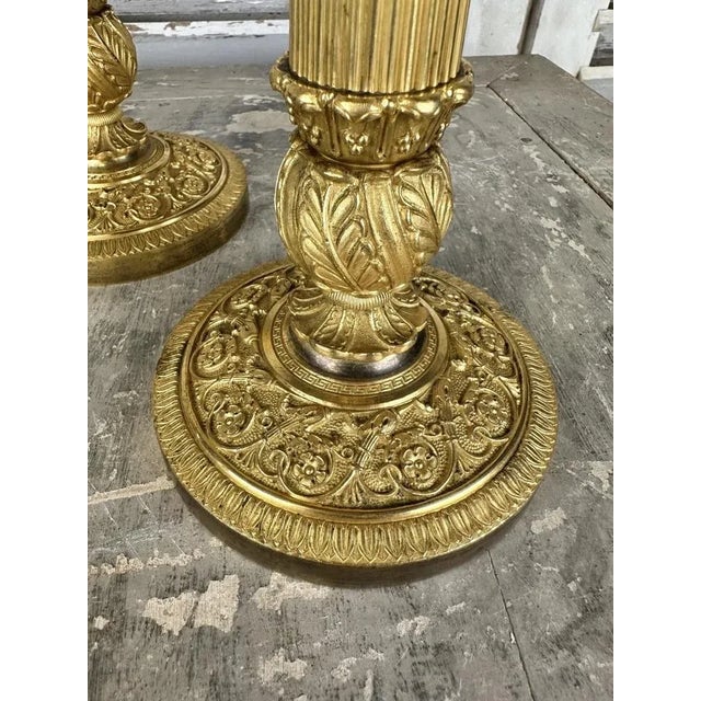 Candlesticks in Gilded Bronze, Set of 2 For Sale - Image 6 of 8