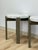 Beige Vintage Round End Tables Beige Marble Top Gray Metal Base Pair Modern Accent For Sale - Image 8 of 10