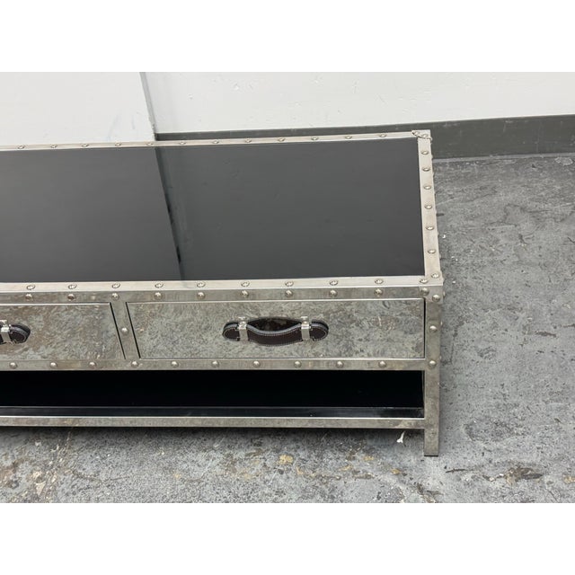 Coffee Z Gallerie Flight Trunk Coffee Table For Sale - Image 8 of 12