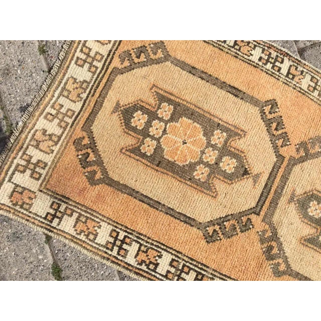 1950s Mini Turkish Rug - 21" X 38.5" For Sale - Image 5 of 7
