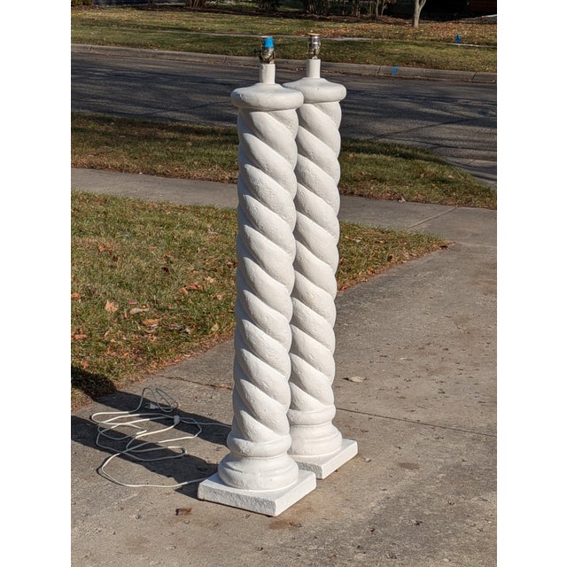 1980s John Dickinson Style Plaster Floor Lamps For Sale - Image 4 of 12