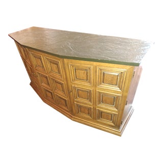 1970s Henredon Mid-Century Credenza Buffet Sideboard Console Cabinet W/ Slate Top For Sale