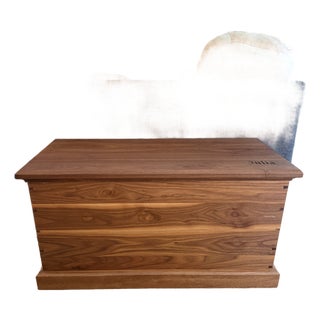 1990s Handmade Black Walnut Blanket Chest For Sale