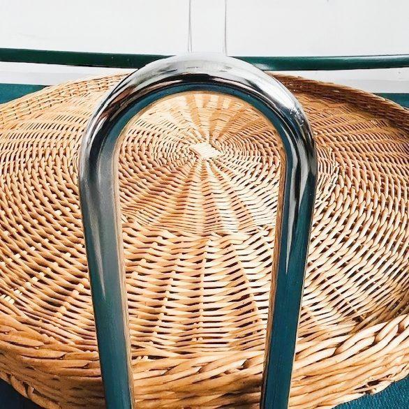 Vintage Coffee Table in Rattan and Chrome with Glass, 1970s For Sale - Image 3 of 12