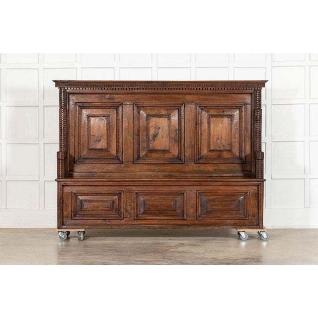 Circa 1800 Large Magnificent 19thC Carved Italian Walnut Settle W211.5 x D41.5 x H144 cm Seat height 50 cm Weight 93Kg