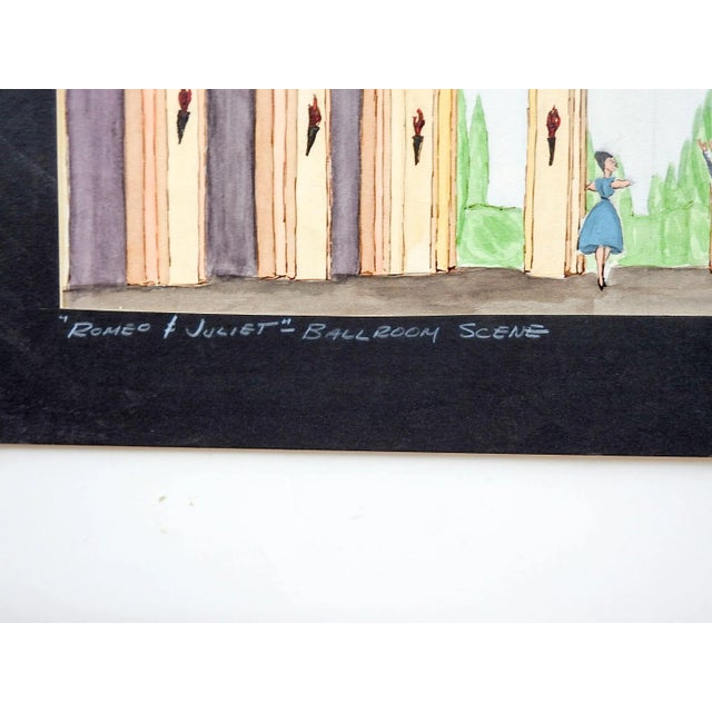 Vintage John Hood Set Design for Romeo & Juliet Painting For Sale - Image 4 of 6