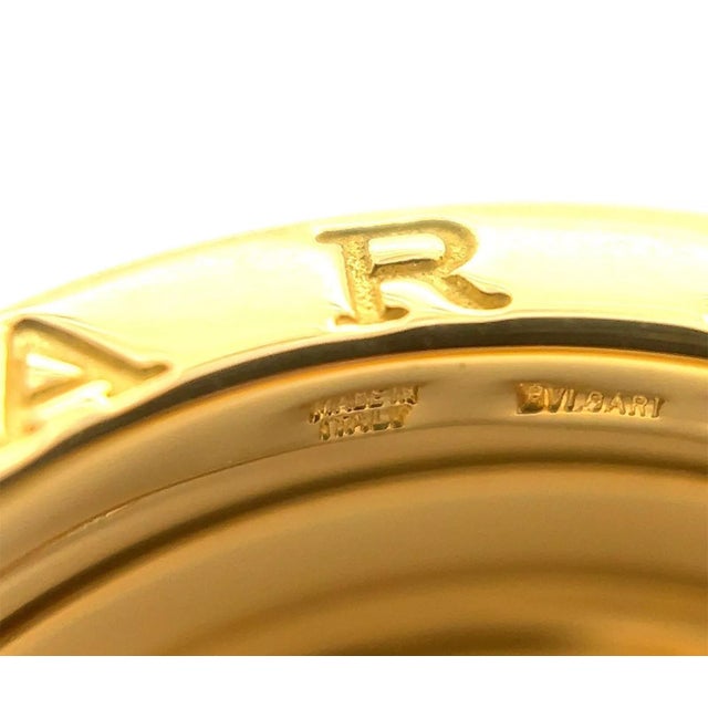 Metal Bvlgari B.zero1 Three-Band Ring in 18k Yellow Gold - Size 8 For Sale - Image 7 of 7