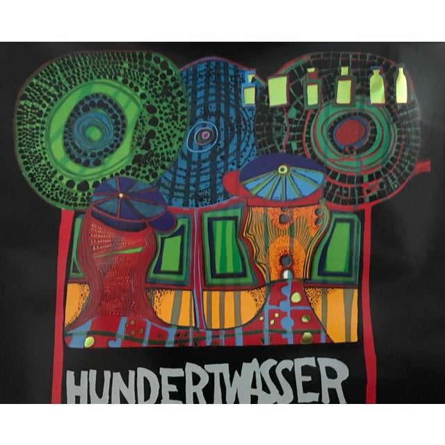 1975 Original Hundertwasser Exhibition Poster Austria Shows the